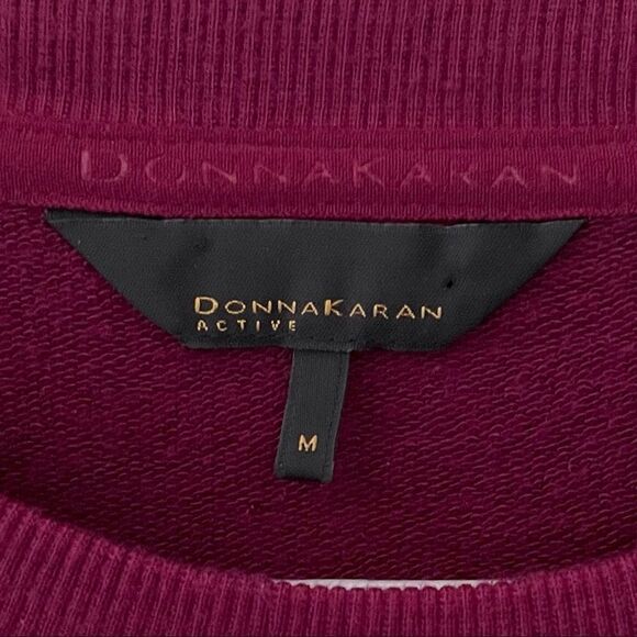 Donna Karan Active Sheer Shoulder Drawstring Top Merlot Size Medium - Picture 2 of 7